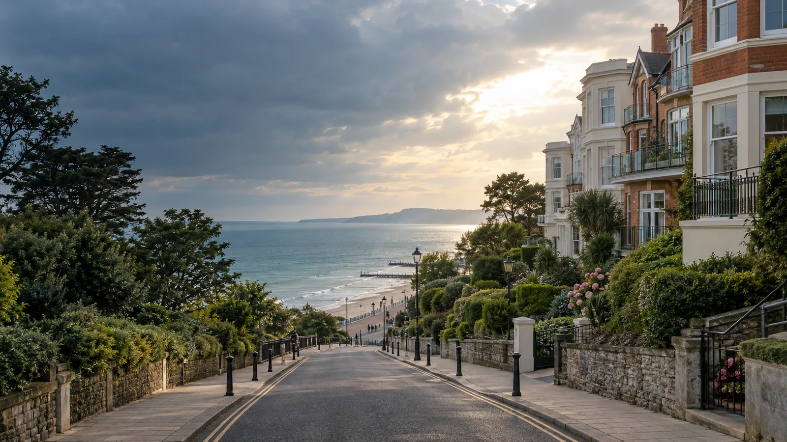 Illustrative Bournemouth coastal streetscape