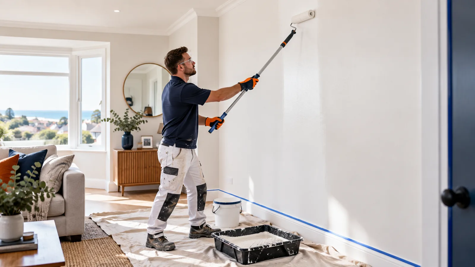 Illustrative painting work in a UK home